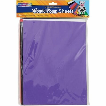 Pacon Foam Sheets, WonderFoam, 10 Colors, 9inx12in, AST PAC4318